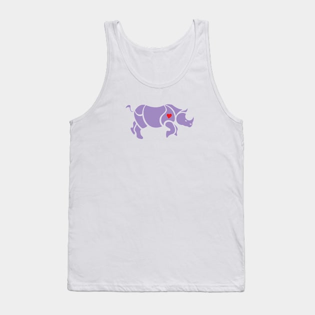 Purple Rhinoceros Gay Symbol Tank Top by SapphicReality